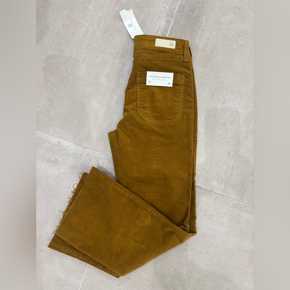 AG Adriano Goldschmied Women's Corduroy Panelled Quinne Crop